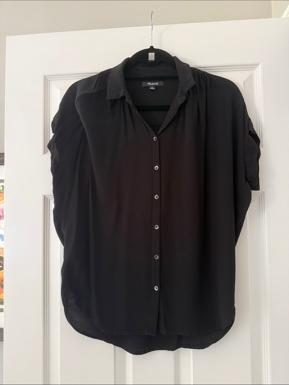 Madewell Black Button-Down Relaxed Blouse